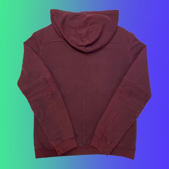 Men's Burgundy Retro Hoodie - Picture 2 of 5